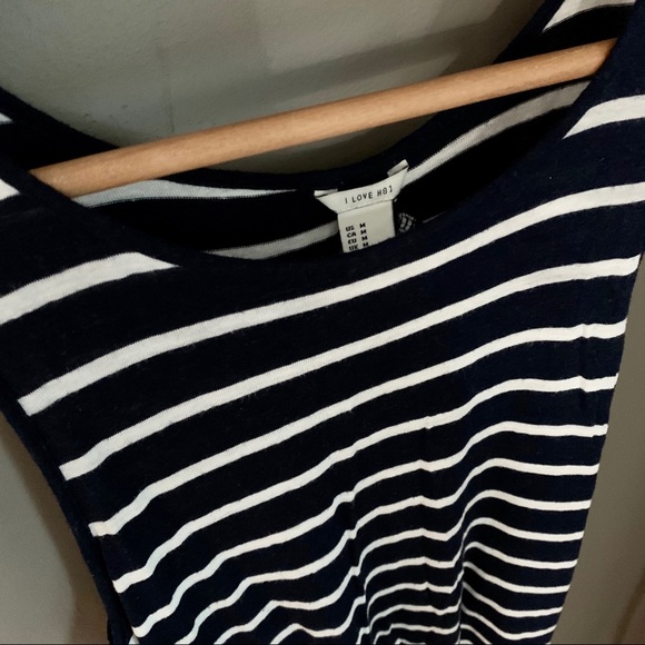 Forever 21 striped navy/white backless tank top - Picture 3 of 3